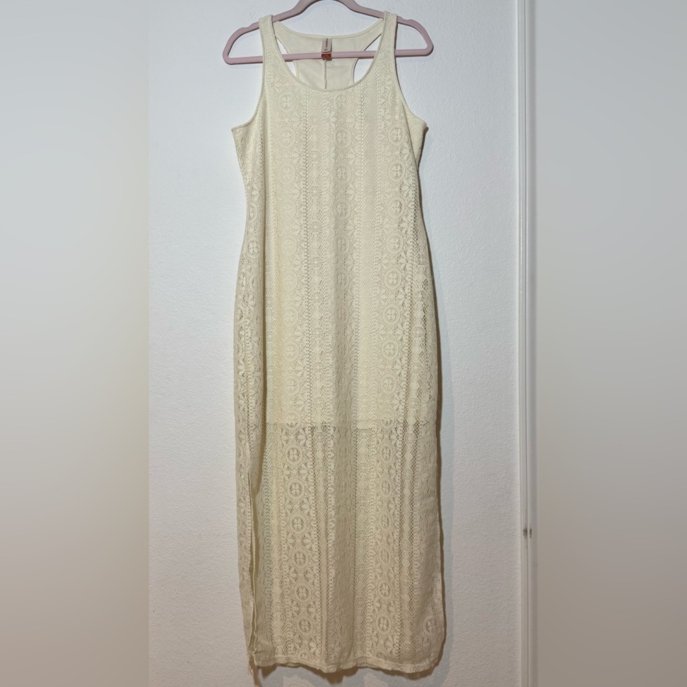 No Boundaries Cream Lace Maxi Dress Large